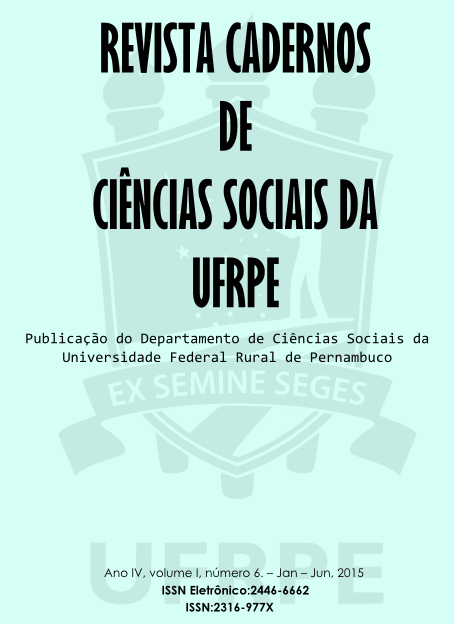 					Ver Vol. 1 Núm. 6 (2015): Revista Cadernos de Ciências Sociais
				