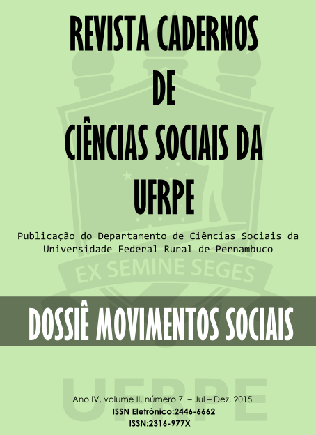 					Ver Vol. 2 Núm. 7 (2015): Revista Cadernos de Ciências Sociais - Dossiê Movimentos Sociais
				