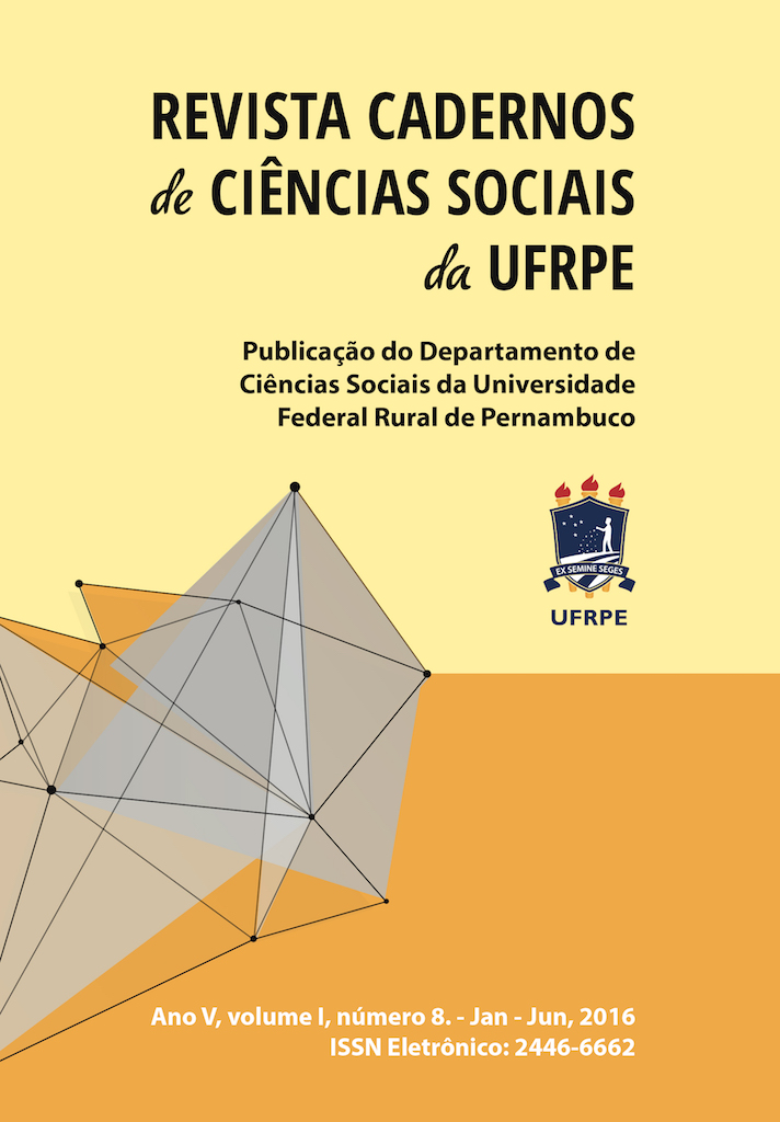 					Ver Vol. 1 Núm. 8 (2016): Revista Cadernos de Ciências Sociais da UFRPE
				